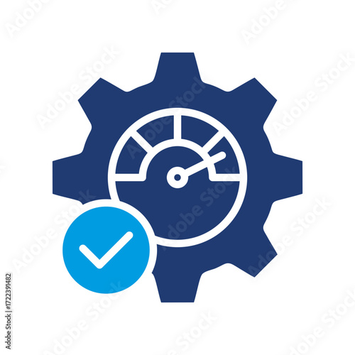Optimization Icon Vector Illustration Blue Version