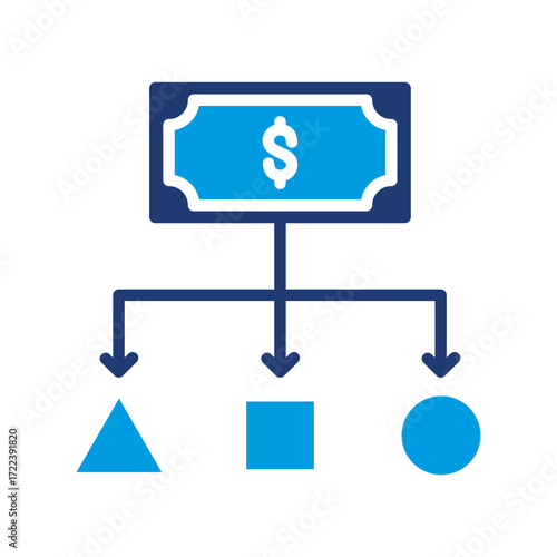 Allocation Icon Vector Illustration Blue Version
