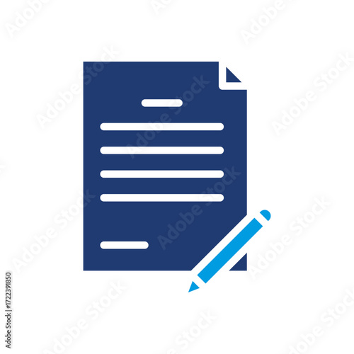 Proposal Icon Vector Illustration Blue Version