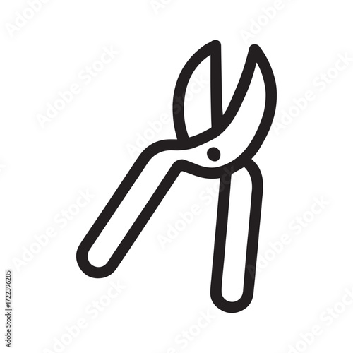 Vector pruning shears icon for gardening and agriculture