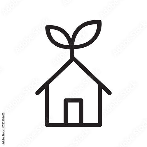 Vector Eco Home Icon – Sustainable Living Design