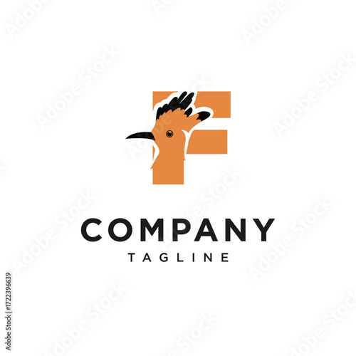 Letter F Hudhud eurasia Logo Icon Vector