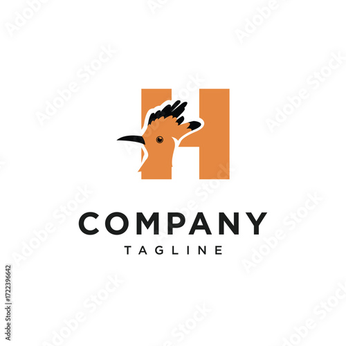 Letter H Hudhud eurasia Logo Icon Vector