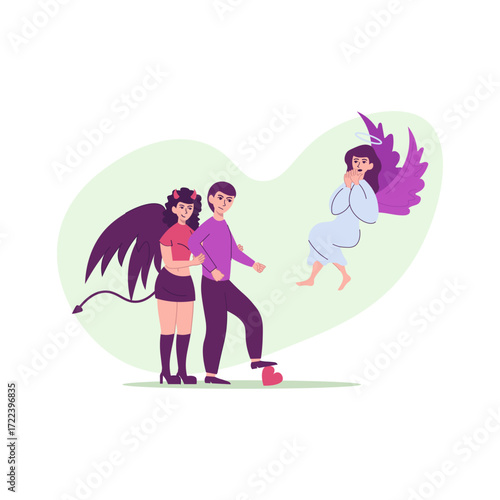 Temptation's Choice A Devilish Affair Stealing Hearts While Angelic Love Observes