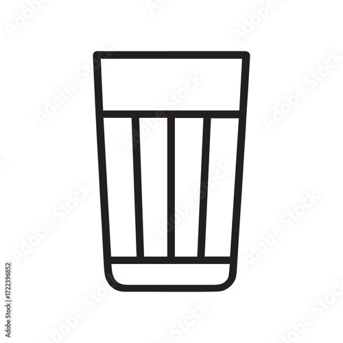 Vector Tall Glass Icon – Minimal Drinkware Design