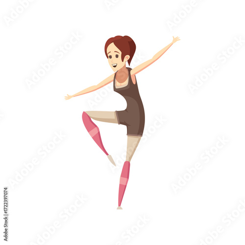 Graceful Young Ballerina in a Dynamic Dance Pose, Showcasing Elegance and Artistic Movement