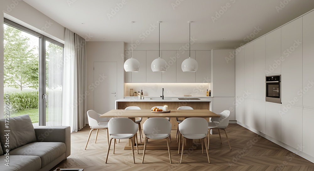 Fototapeta premium Modern kitchen dining area