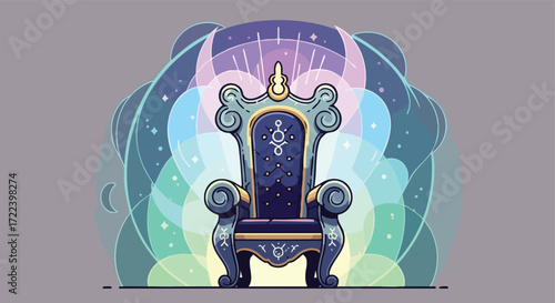 The Mystical and Celestial Throne of a Cosmic Ruler