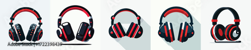 Headphone Vector Collection – Music, Gaming, Podcast, Audio Illustration Set