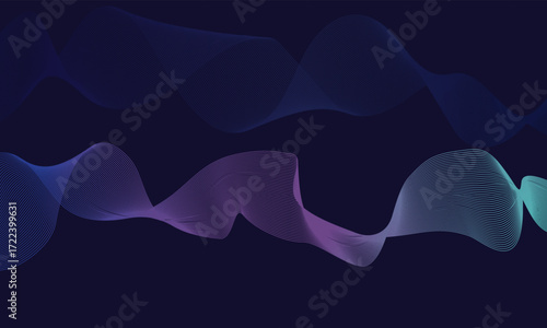 Gradient Abstract Wave Line Background  Modern Flowing Digital Pattern