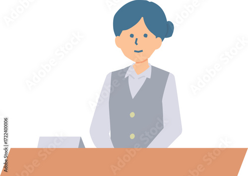 受付の女性のイラスト