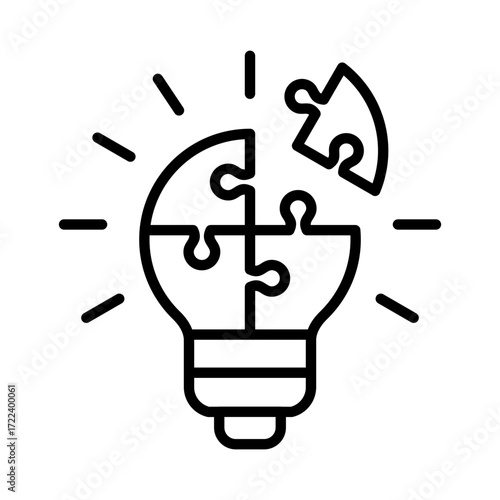 Problem Solving Icon Vector Illustration Line Version