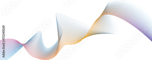 Colorful Gradient Wave Line Background Abstract Flow in Orange and Purple