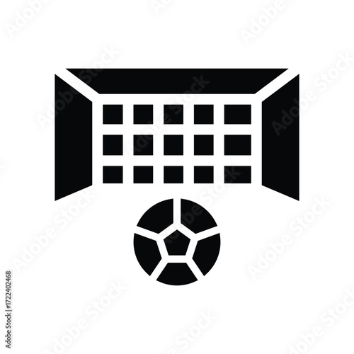 penalty goal glyph icon illustration vector graphic.eps
