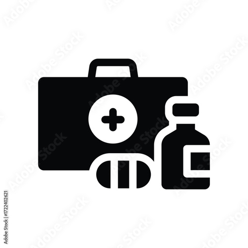 first aid kit glyph icon illustration vector graphic.eps