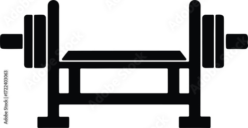Bench press vector icon.