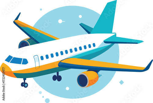 Travel the World An Airplane Soars Through the Skies with Style