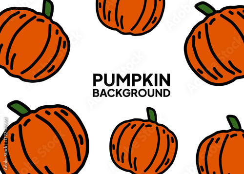 Pumpkin background illustration with white colour. Social media banner and presentation background template. Halloween season