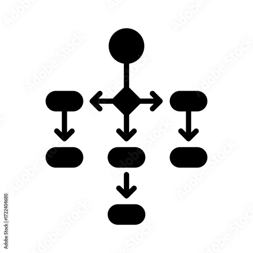 Workflow Icon Vector Illustration Glyph Version