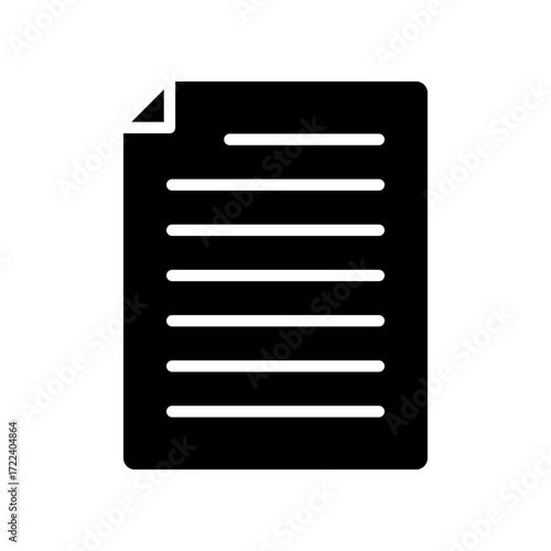 Document Icon Vector Illustration Glyph Version