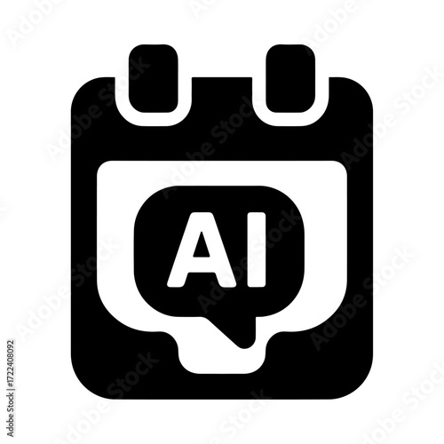 AI calendar assistant icon, smart scheduling system, intelligent task management, automated appointment planning, AI productivity tool, digital calendar automation
