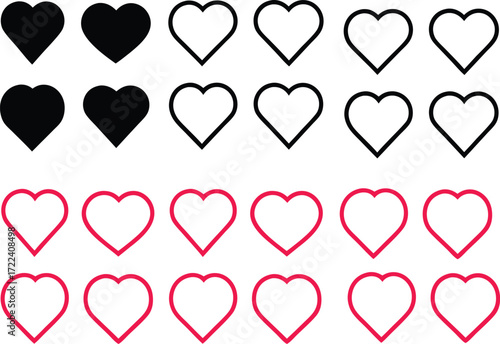 Collection of colorful heart and diamond shapes with social media text