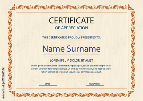certificate design template vector, certificate design vector