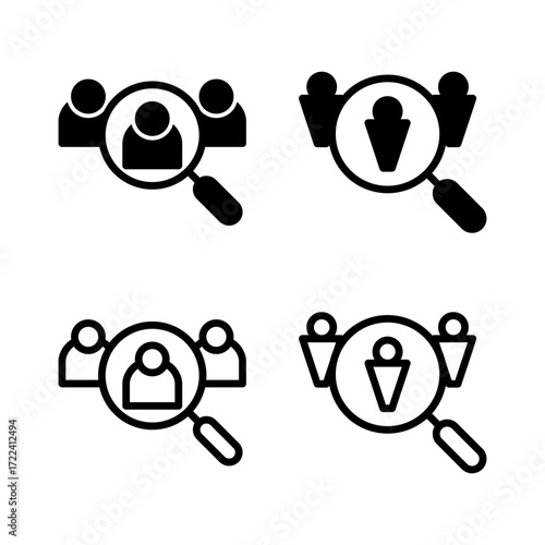 Hiring icon vector illustration. Search job vacancy sign and symbol. Human resources concept. Recruitment