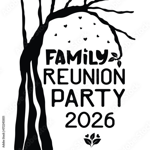 Family reunion party 2026 vector 