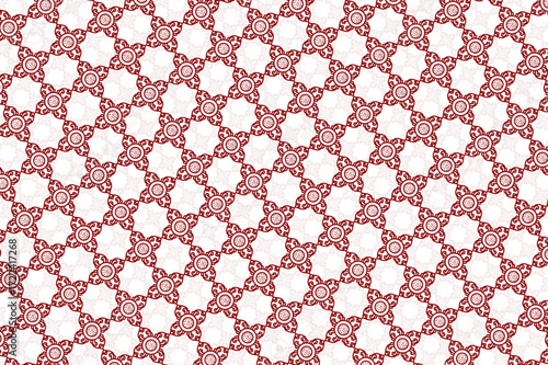 Red Floral Pattern on White Background seamless