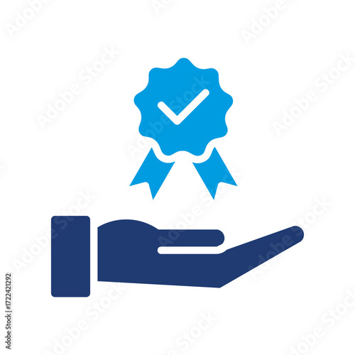 Quality Icon Vector Illustration Blue Version