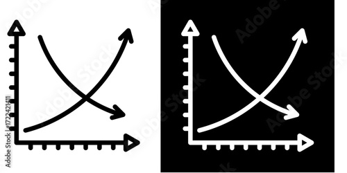 Supply And Demand Curve  Icon Set White Style Collection
