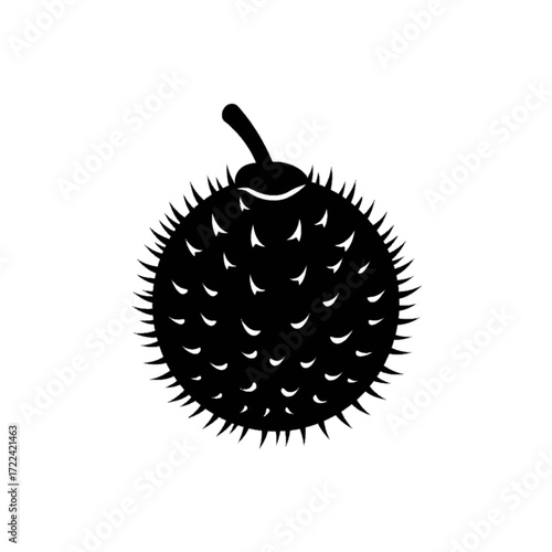 Sea urchin silhouette spiky marine creature ocean life simple black and white aquatic nature