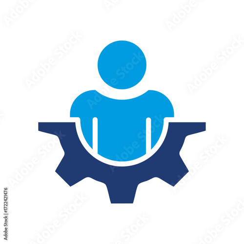 Management Icon Vector Illustration Blue Version