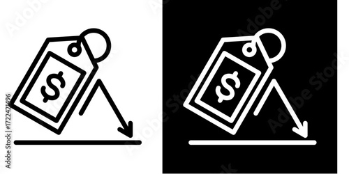 Price Floor  Icon Set White Style Collection
