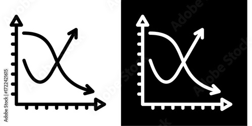 Equilibrium Chart  Icon Set White Style Collection
