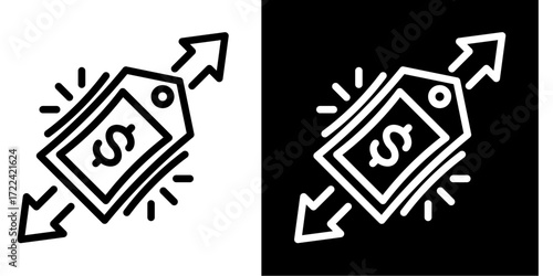 Marginal Cost Line  Icon Set White Style Collection
