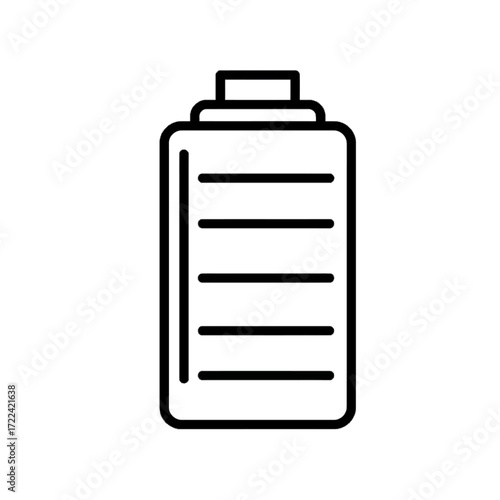Battery Outline Simple Style Fully Charged Energy Source Technology Concept