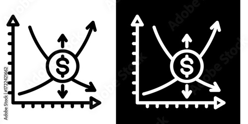 Price Movement  Icon Set White Style Collection
