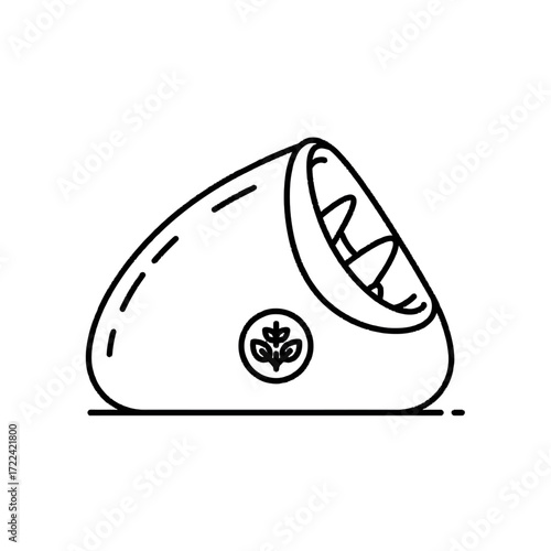 Birdhouse Line art Simple outline Small birdhouse with plant symbol Shelter for birds Minimalist drawing
