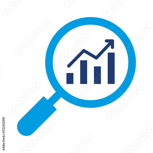 Analysis Icon Vector Illustration Blue Version