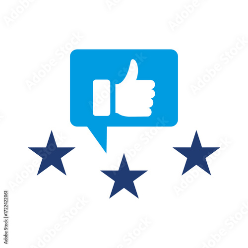 Review Icon Vector Illustration Blue Version