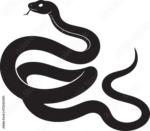  Venomous Snake Silhouette Vector Illustration