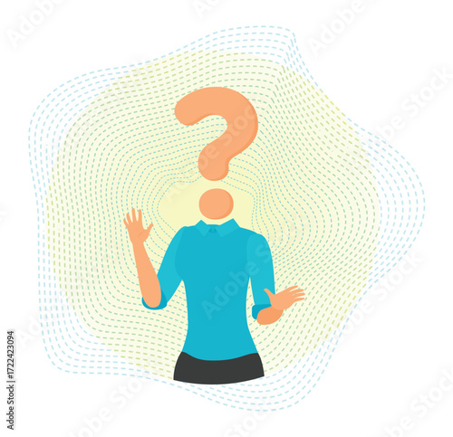 Anonymous businessman With Question Mark Head Expressing Confusion And Curiosity.