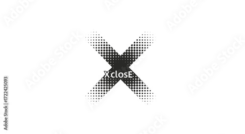 Halftone X Close Graphic Design Element
