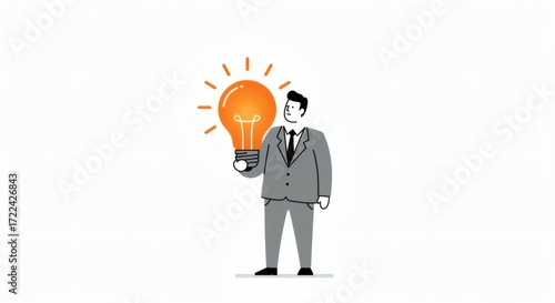 Businessman with Lightbulb Idea