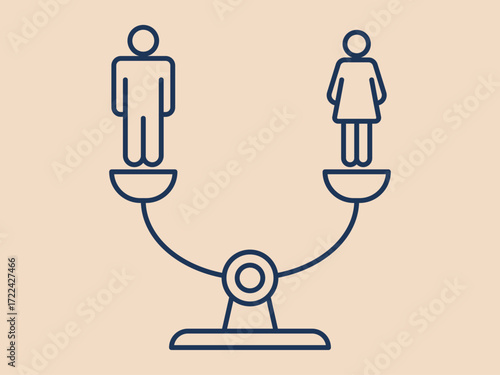 Equality icon. Social issues problems icon. Simple vector illustration in modern thin line style. Vector illustration.