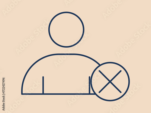 Fired icon. Social issues problems icon. Simple vector illustration in modern thin line style. Vector illustration.