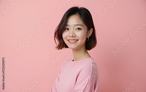 Every body is beautiful no retouch photo of attractive multinational girls support woman self judge isolated pastel color background. High quality