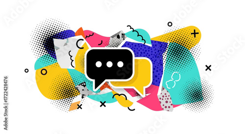 Colorful Abstract Speech Bubbles Communication Design
